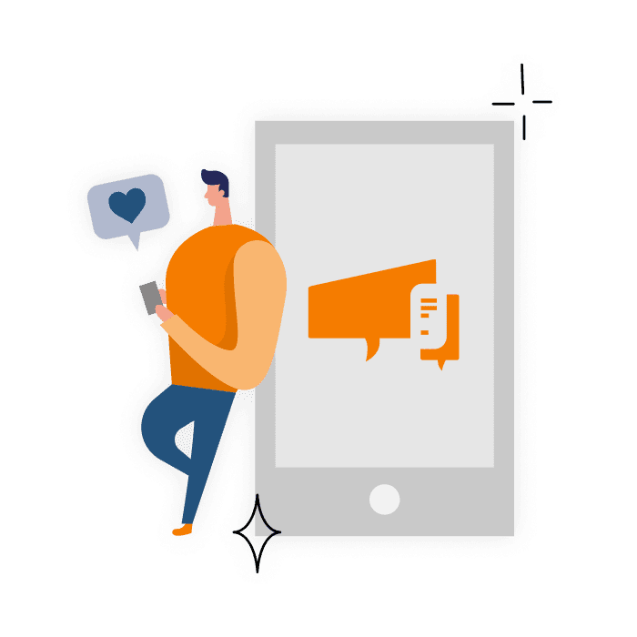 Ilustracion_Like_app_tramitApp Illustration of liking the TramitApp app