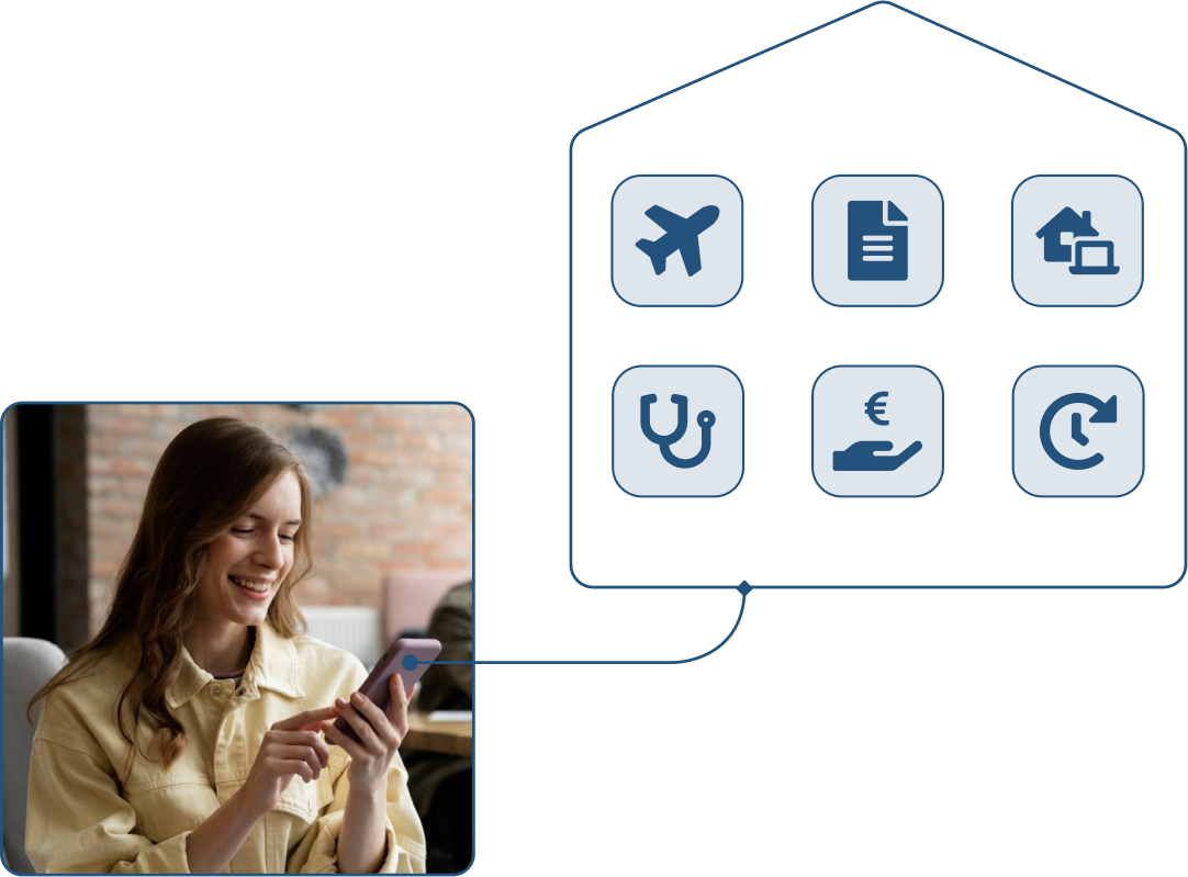 Screenshot of the employee portal in TramitApp